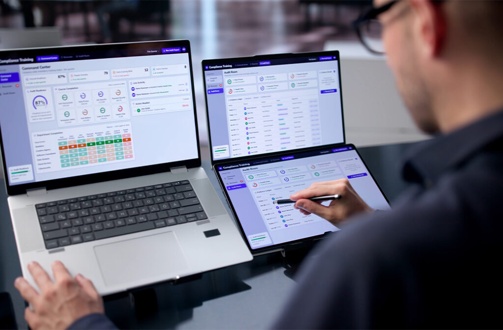 Business owner reviewing AI advertising campaign performance